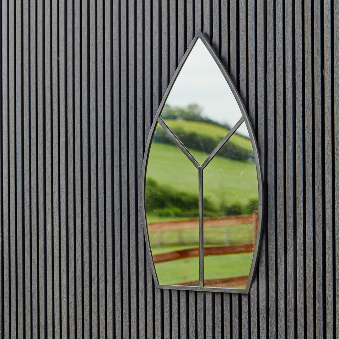 Leaf Arch Outdoor Mirror Natural Black