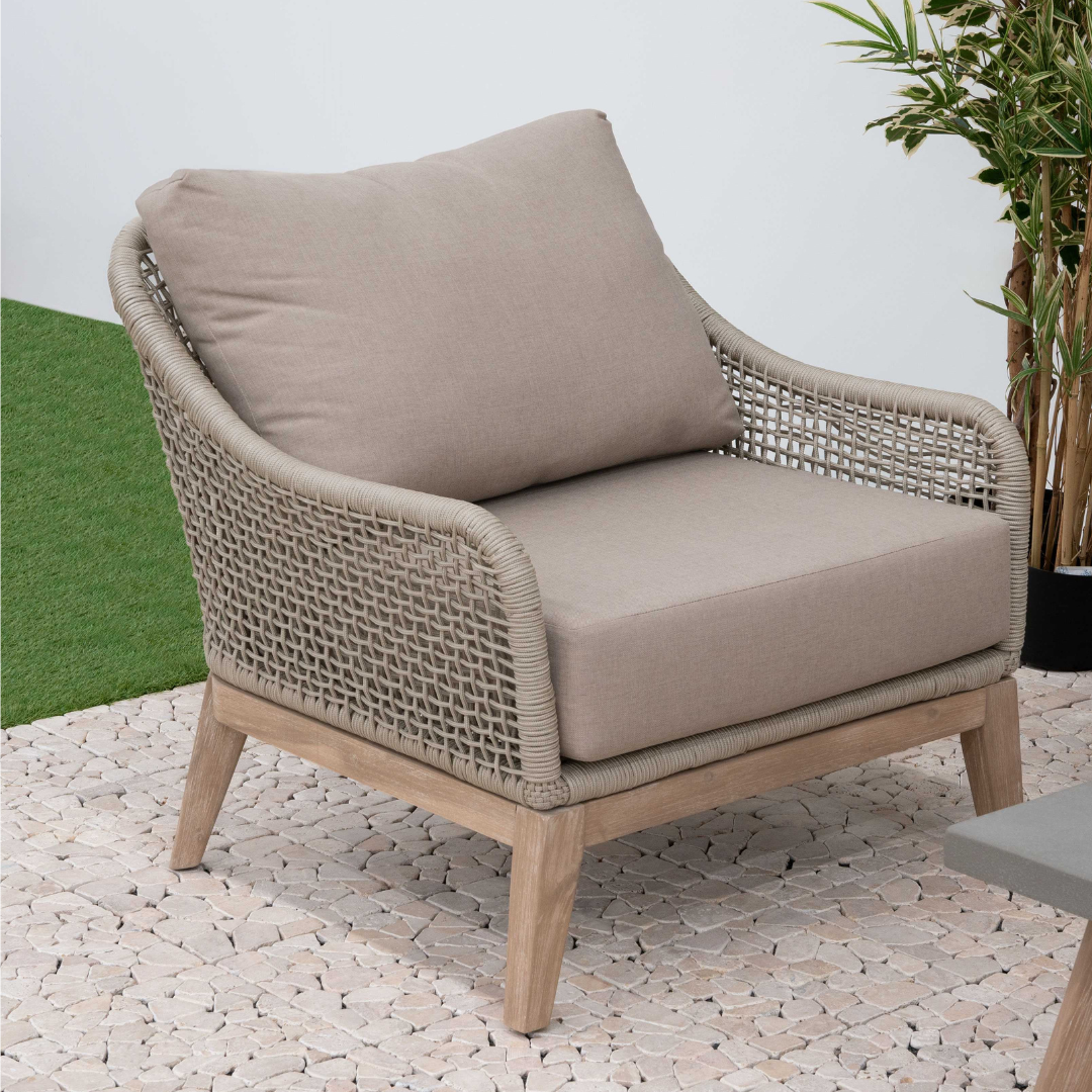 Nova - Summer 3 Seater Sofa Lounging Set with Rectangular Coffee Table, Beige
