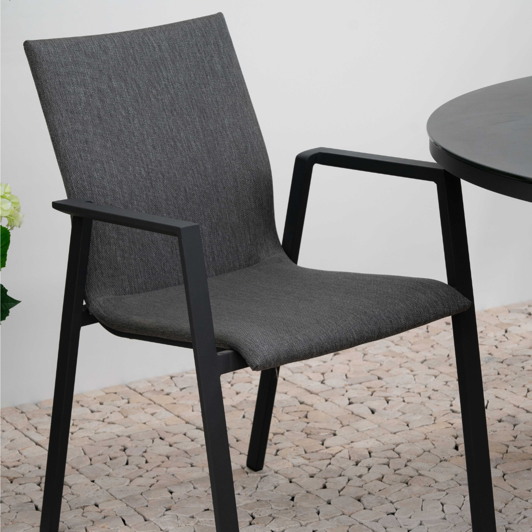 Nova - Phoenix 4 Seat Dining Set 1.2m Round Table, Grey