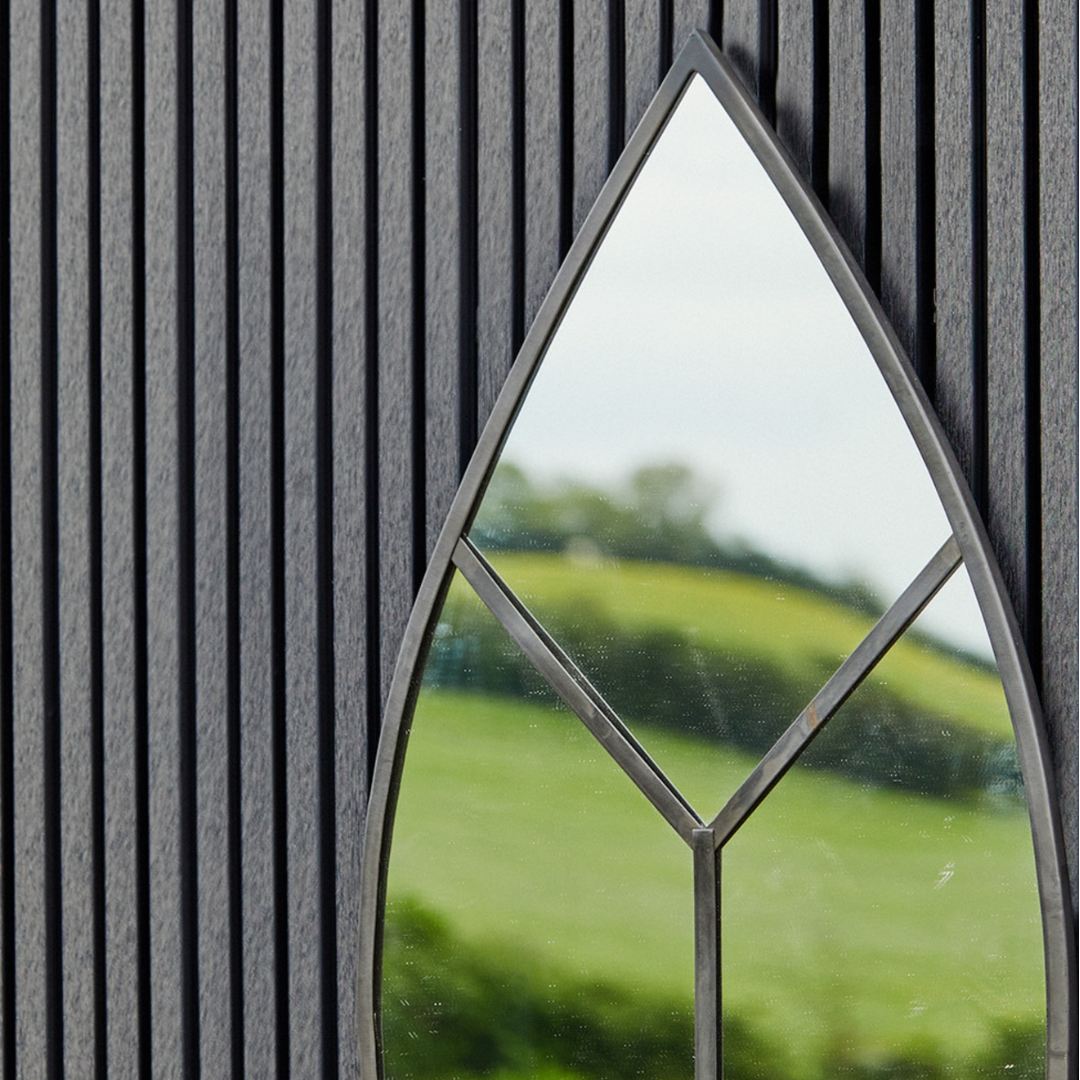 Leaf Arch Outdoor Mirror Natural Black