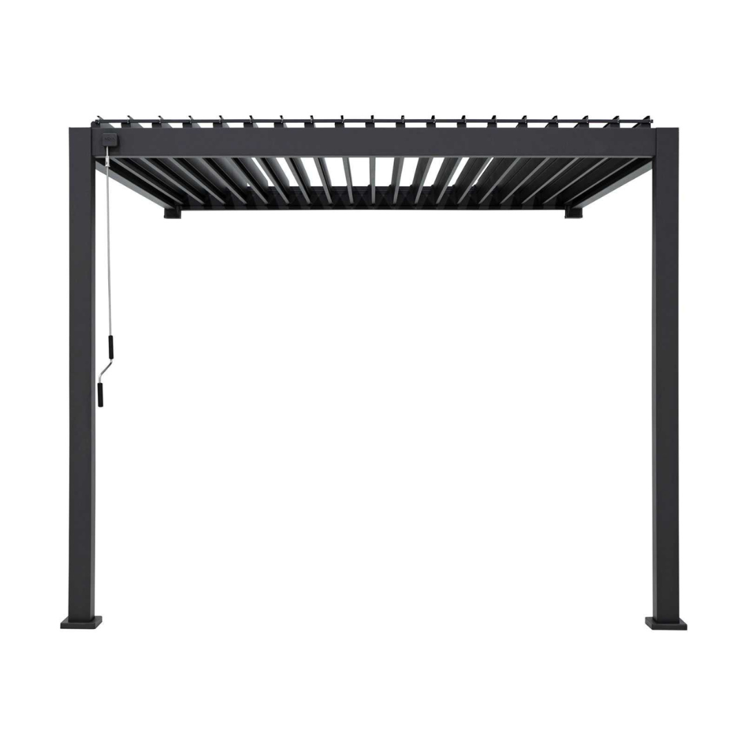 Nova - Titan Aluminium Wall Mounted Pergola 3m Square, Grey