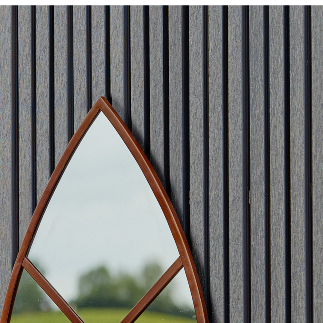 Leaf Arch Outdoor Mirror Natural Rust