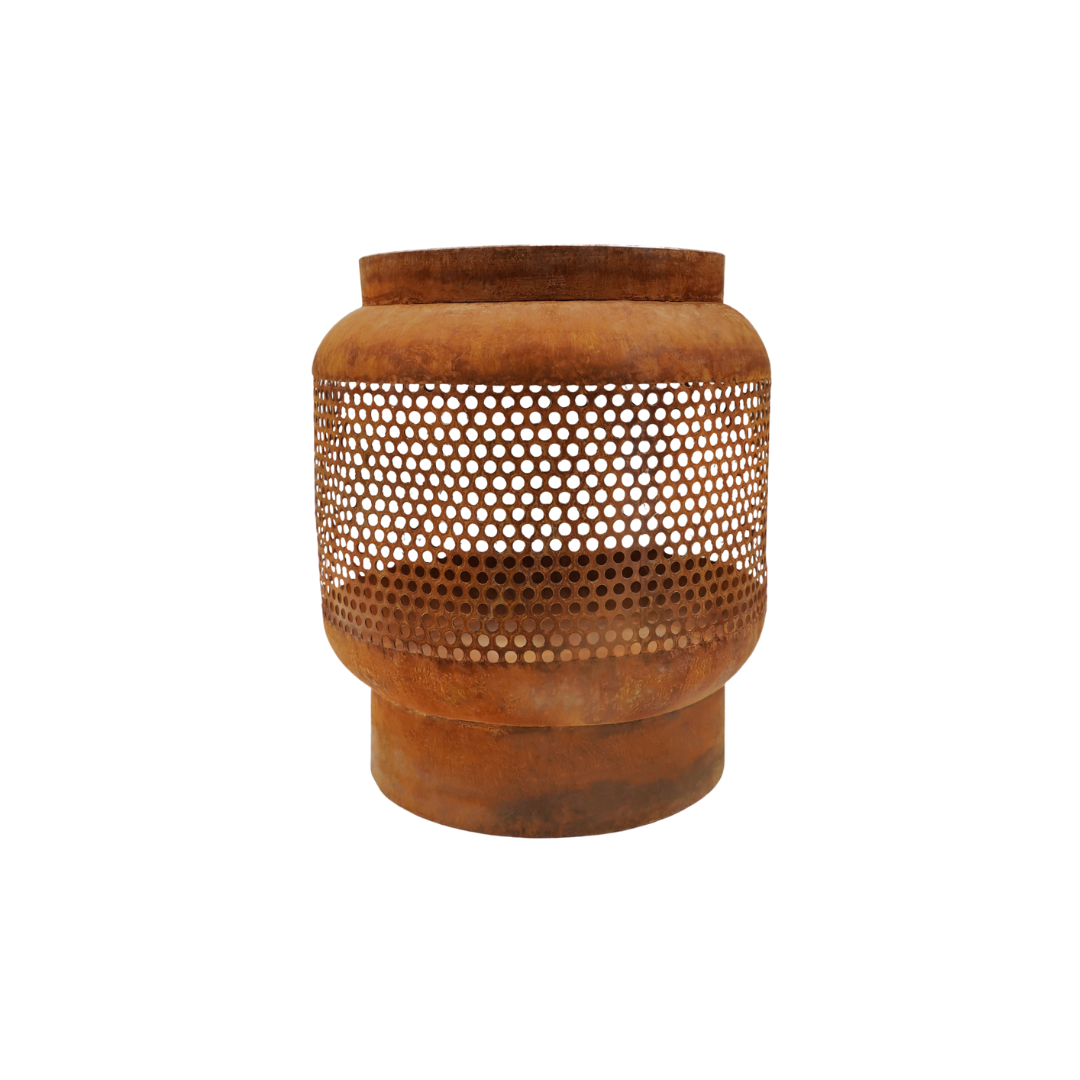 Tall Buttermere Basket Outdoor Fire Pit Rust