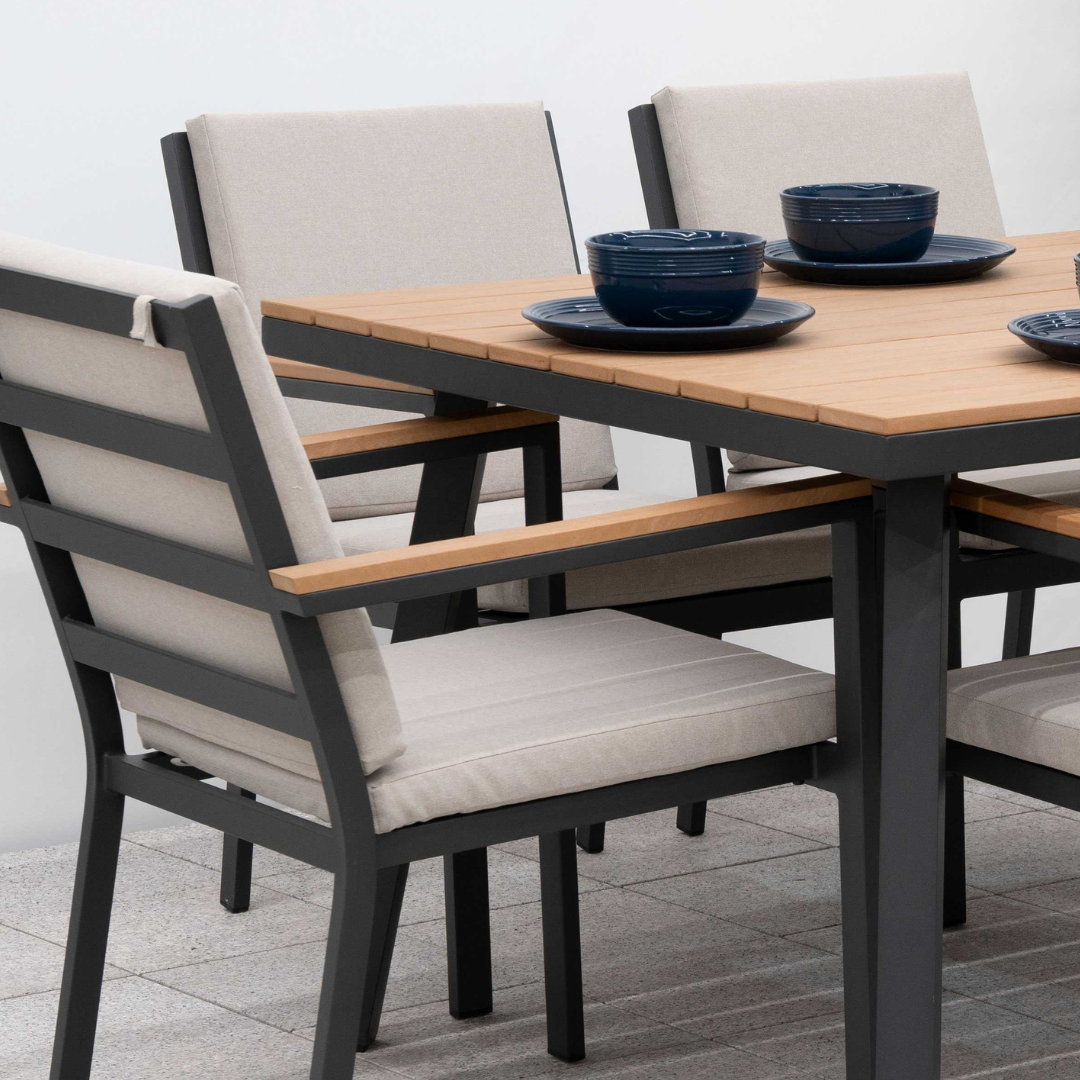 Nova - Heidi 6 Seat Dining Set, 1.5 x 1m Rectangular Table