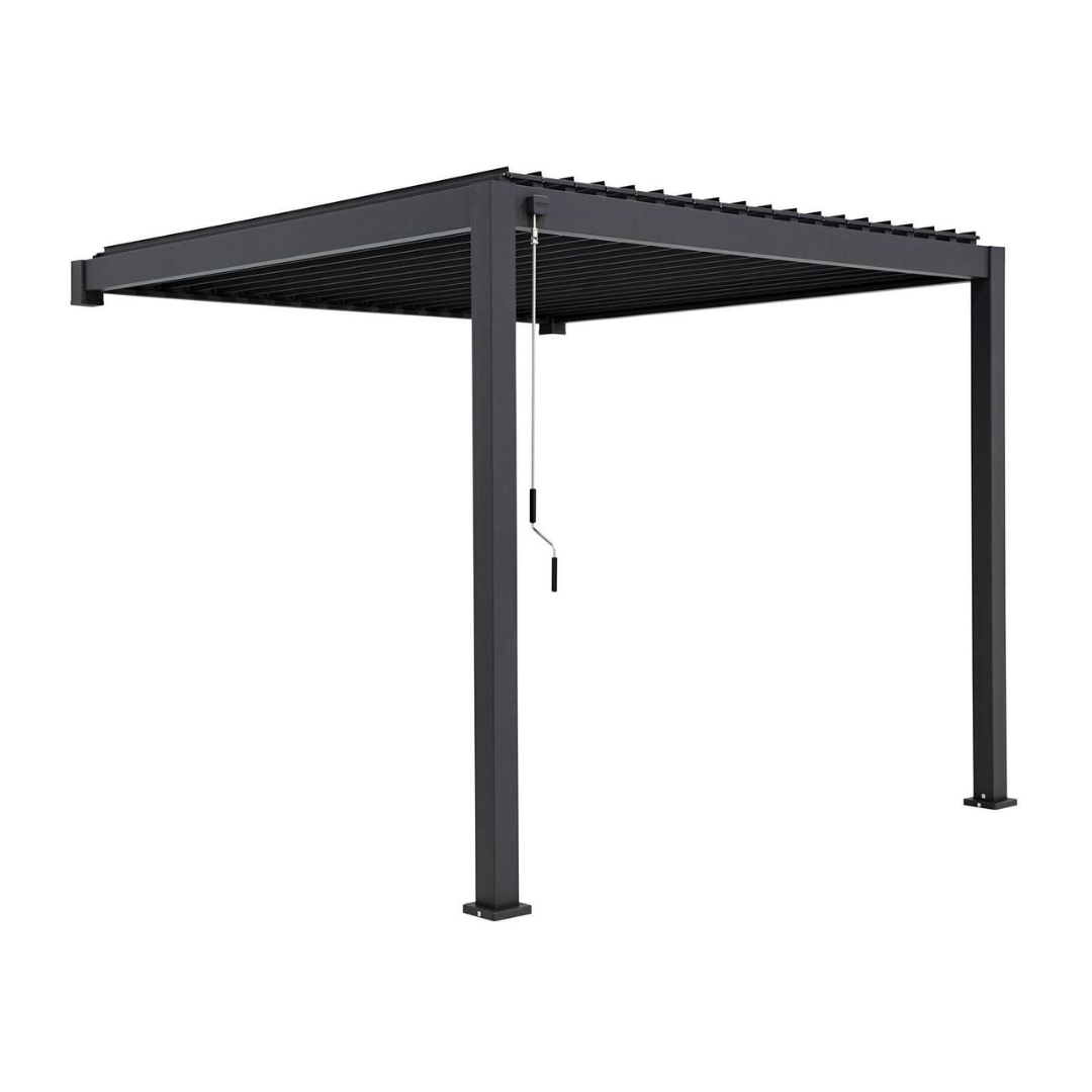 Nova - Titan Aluminium Wall Mounted Pergola 3m Square, Grey
