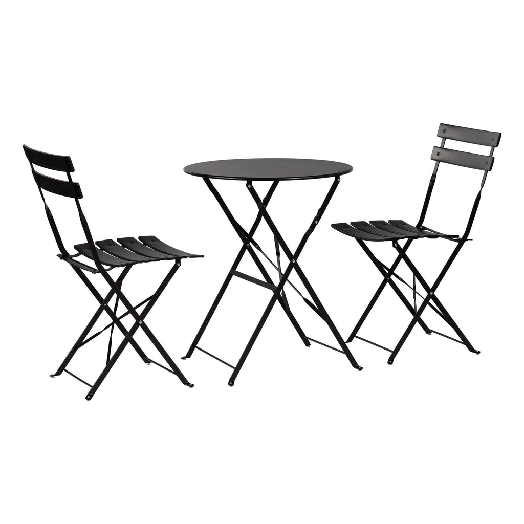Two-Seater Round Bistro Set, Black