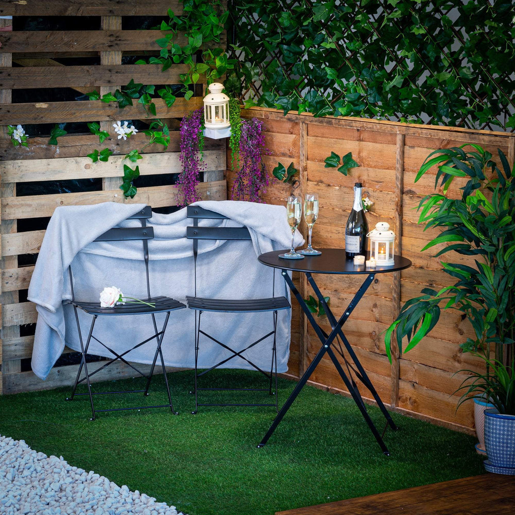 Two-Seater Round Bistro Set, Black
