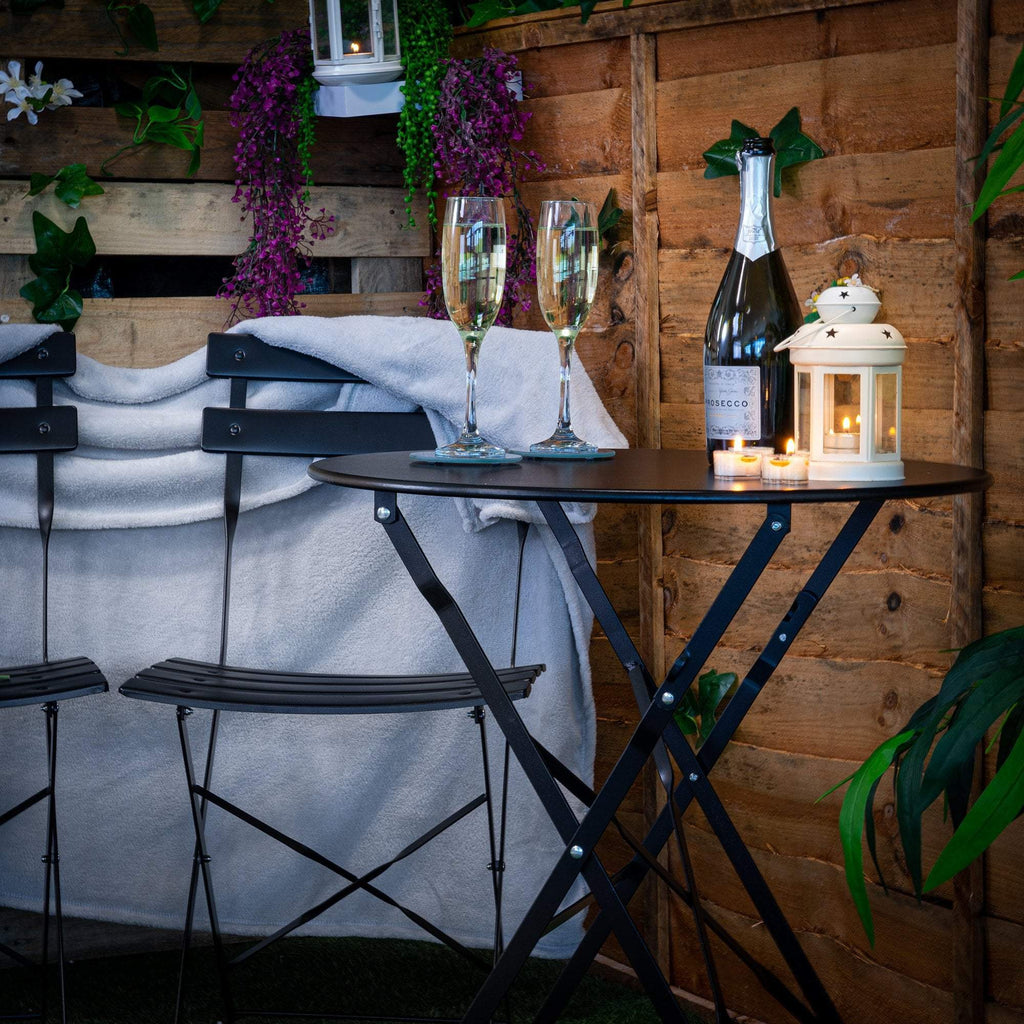 Two-Seater Round Bistro Set, Black