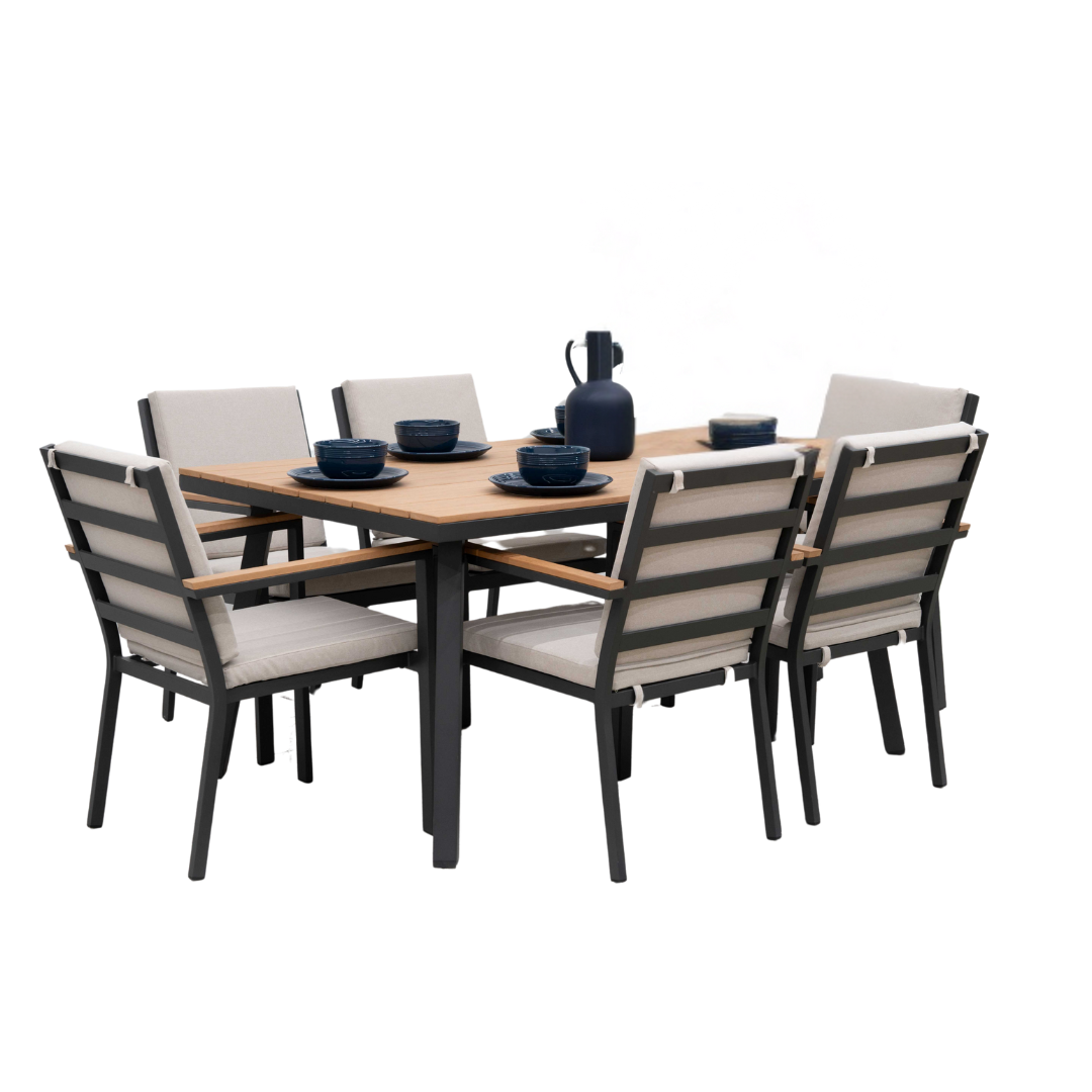 Nova - Heidi 6 Seat Dining Set, 1.5 x 1m Rectangular Table