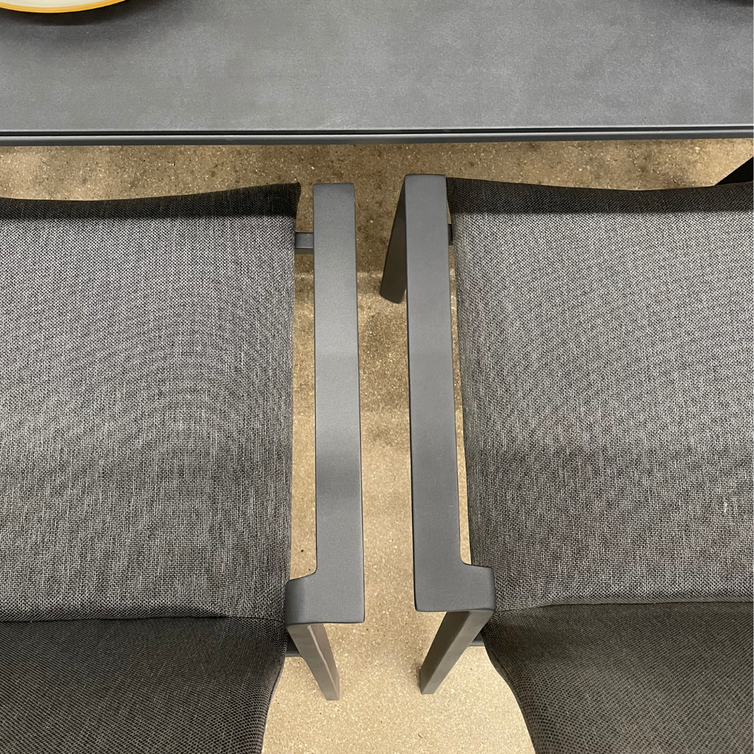 Nova - Phoenix 8 Seat Dining Set 2 x 1m Rectangular Table, Grey