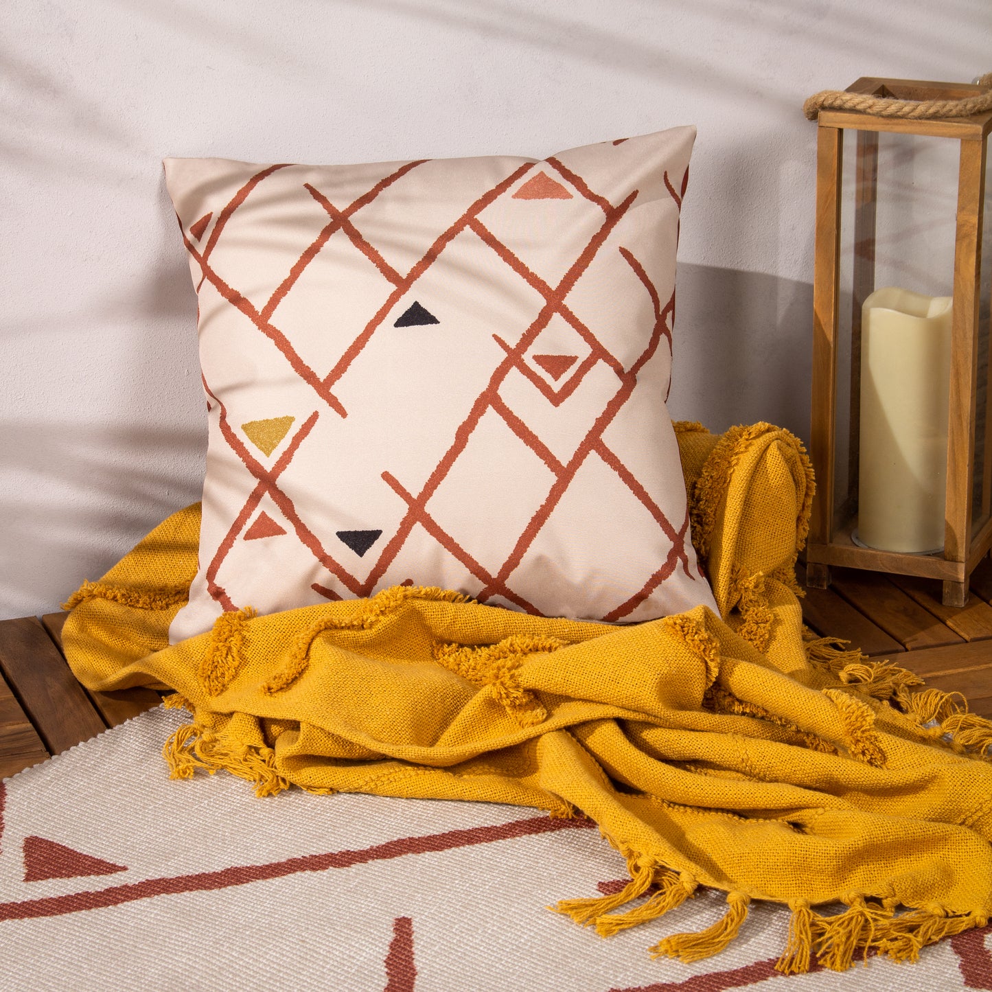 Inka Orange Brick Outdoor Rug 120 x 170cm