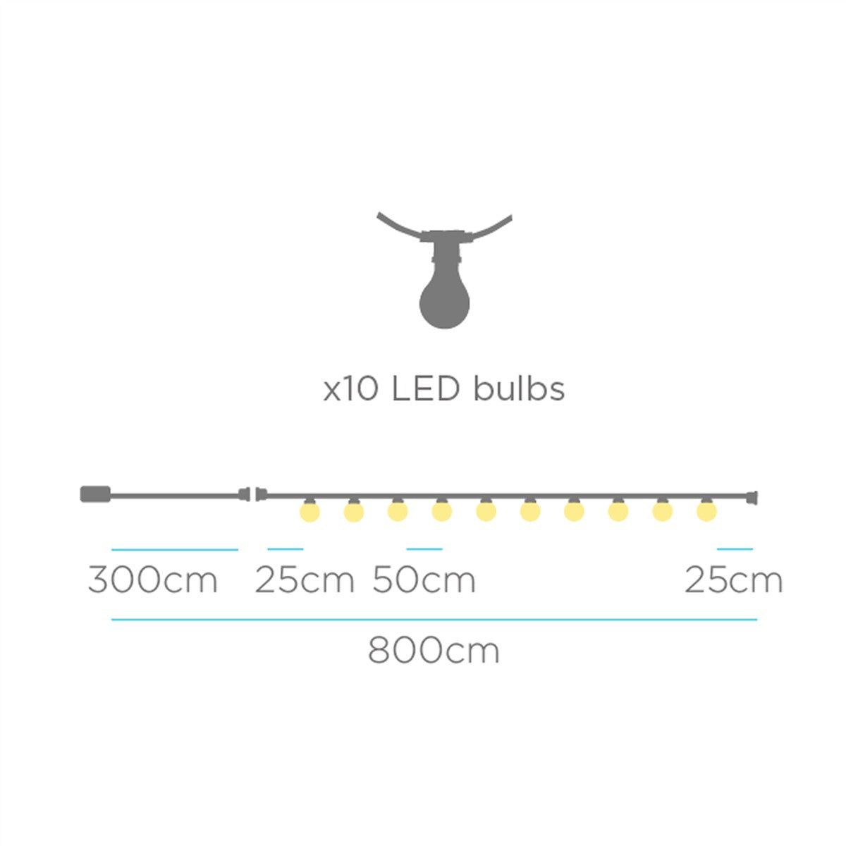 ALLEGRA String Lights, Black- Solar
