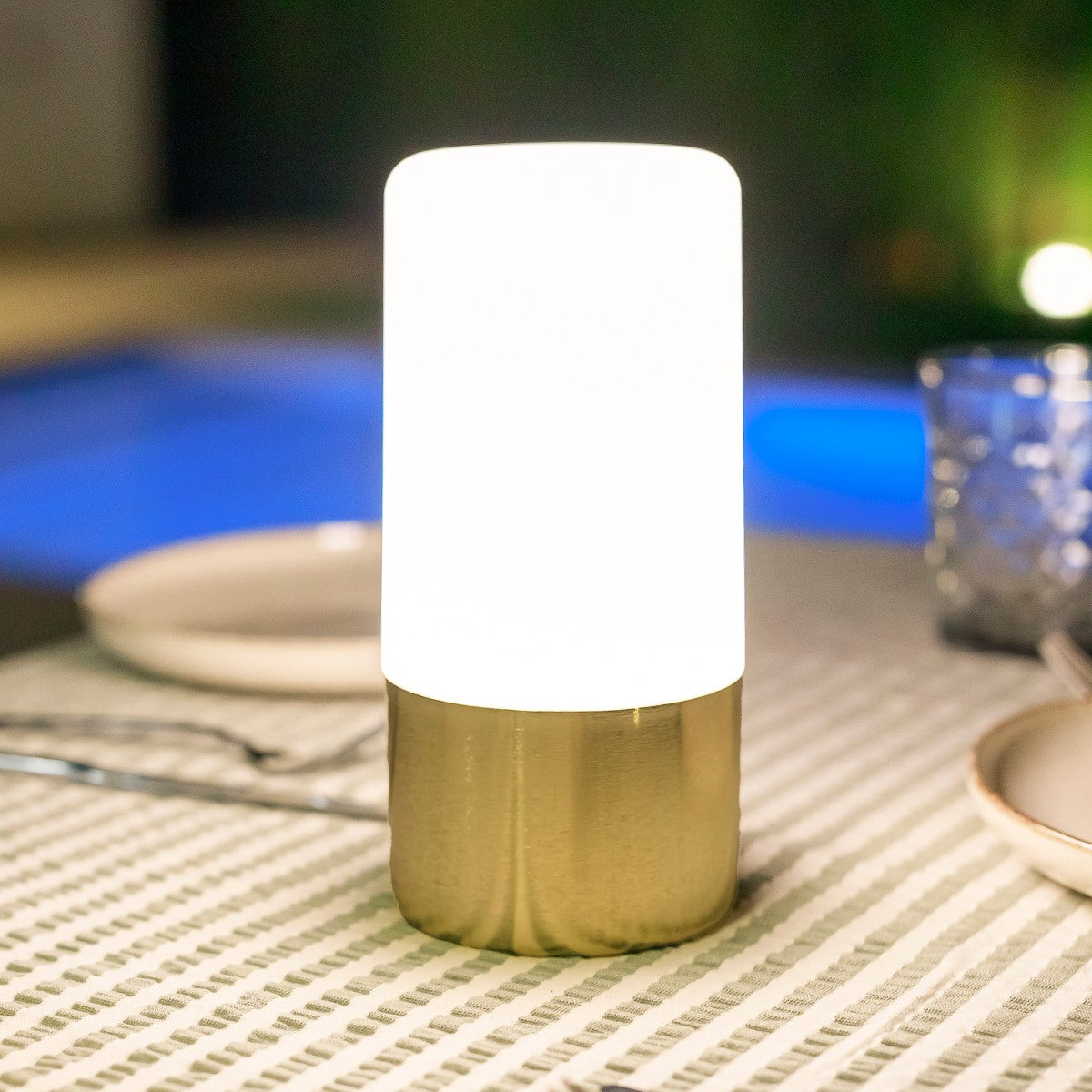 MAIA Rechargeable Table Lamp, Brass