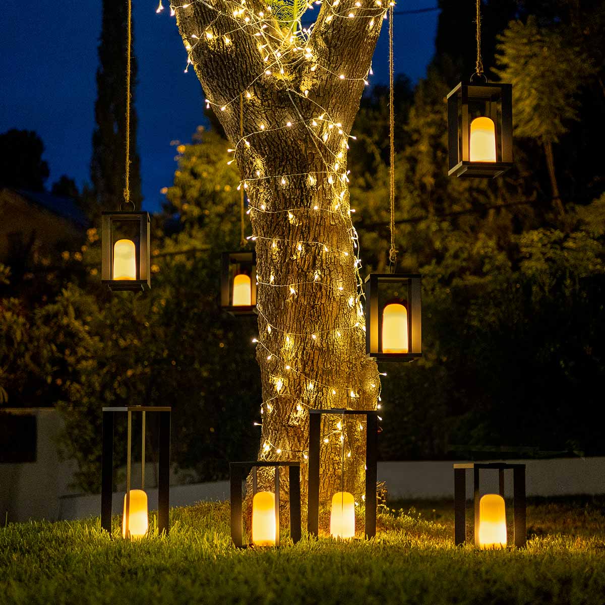 SIROCO Portable Metal Lantern, 30cm