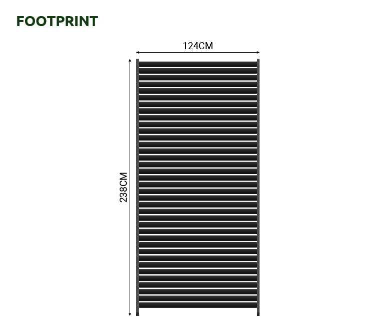 Nova - Titan Pergola Side Wall 1.33m, Grey