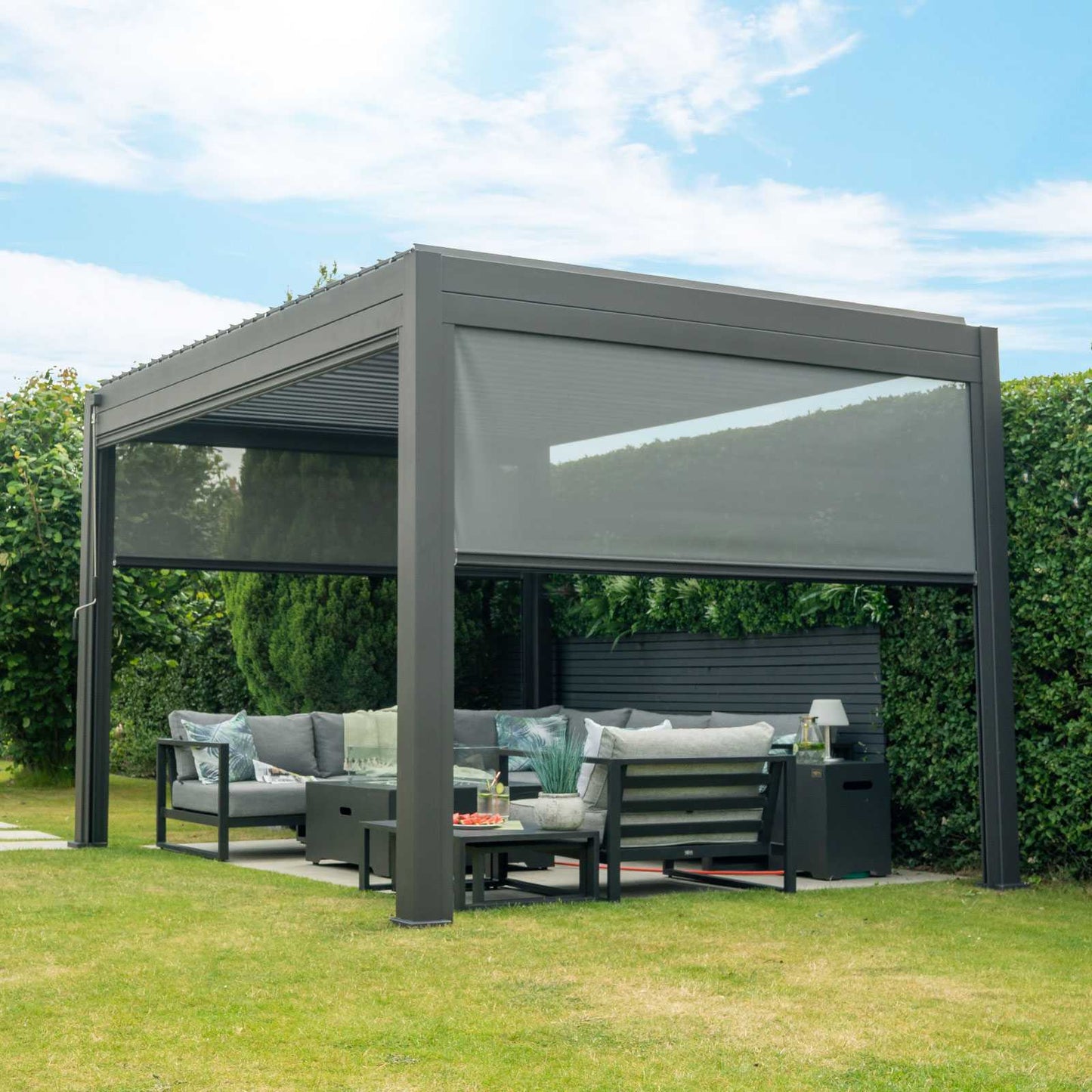 Nova - Titan 3m Pergola Pull Down Screen, Grey