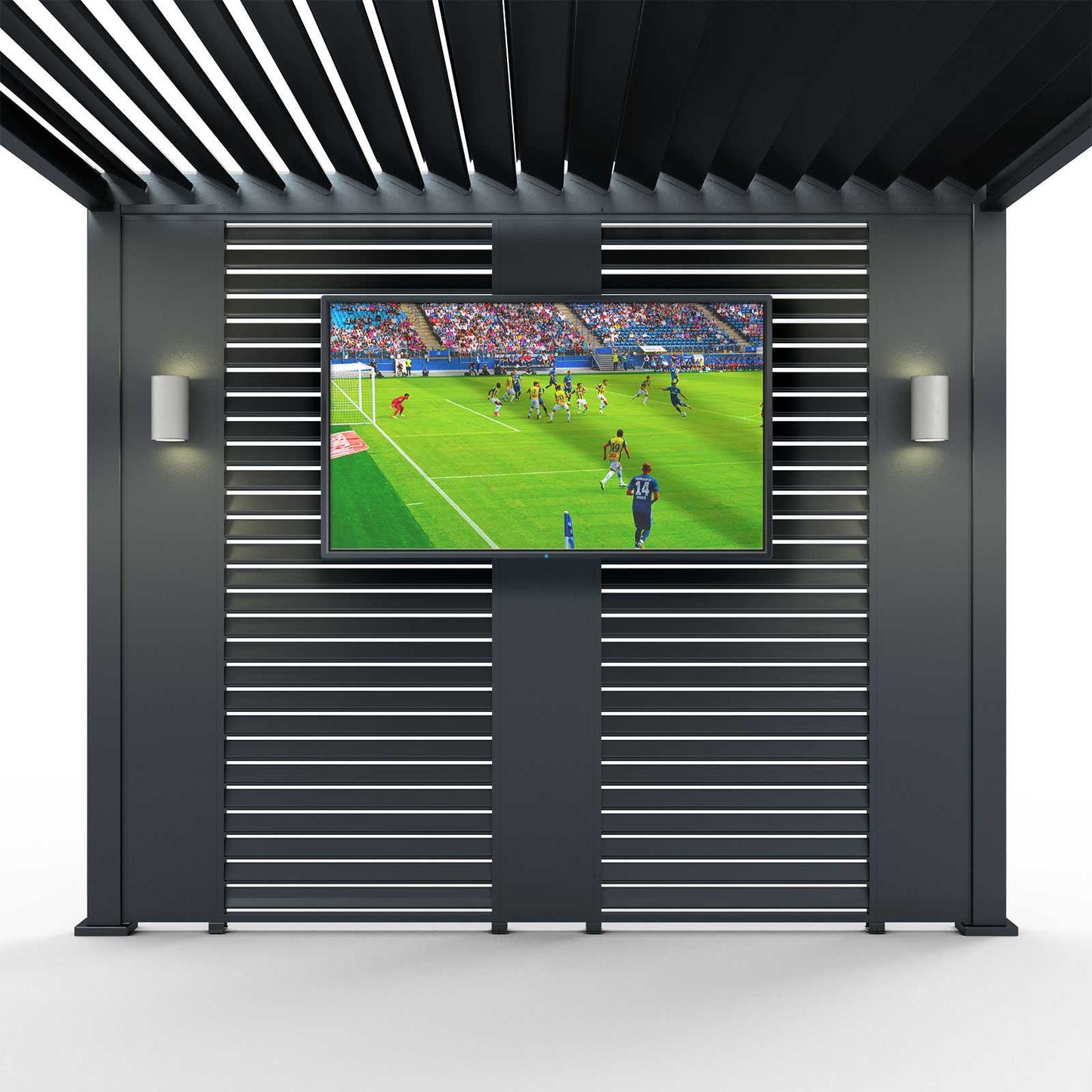 Nova - Titan Aluminium Pergola 31cm Solid Side Wall Panel, Pebble
