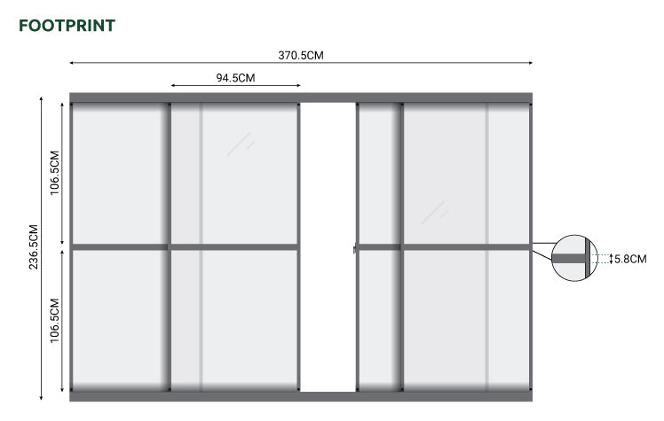 Nova - Titan 4m Clear Sliding Doors, Grey
