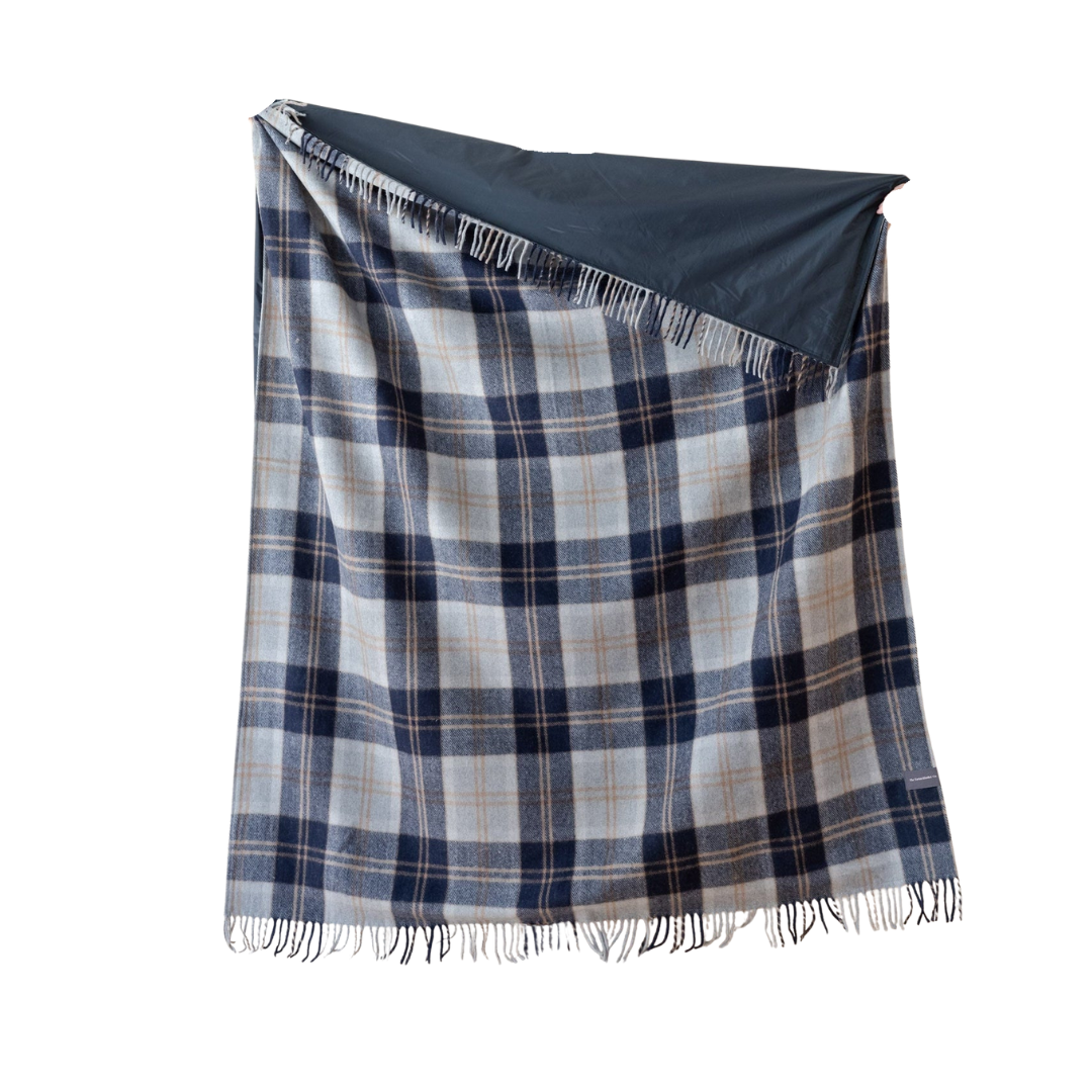 Recycled Wool Picnic Blanket, Bannockbane Silver Tartan