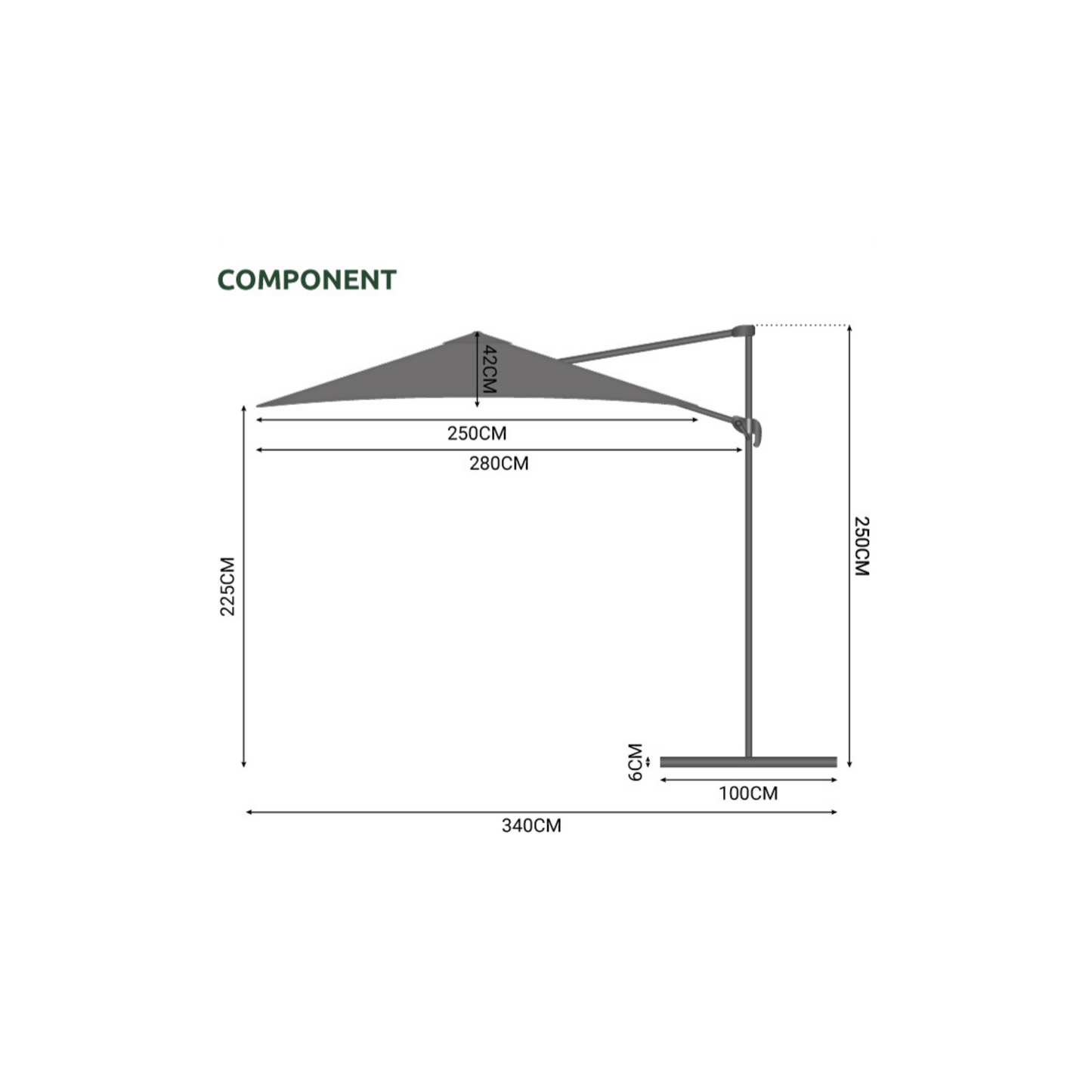 Nova - Genesis Cantilever Parasol 3m x 2.5m, Beige
