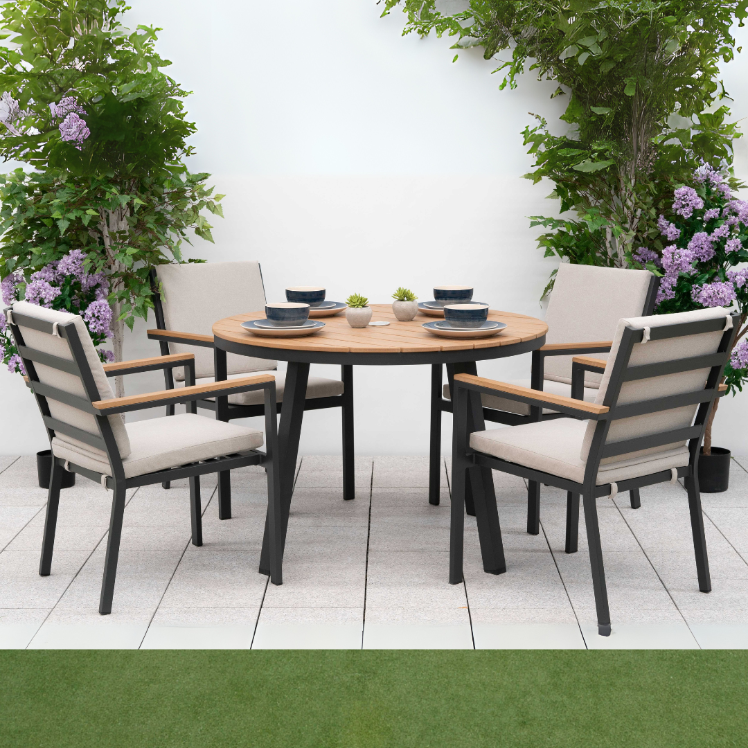 Nova - Heidi 4 Seat Dining Set, 1.1m Round Table