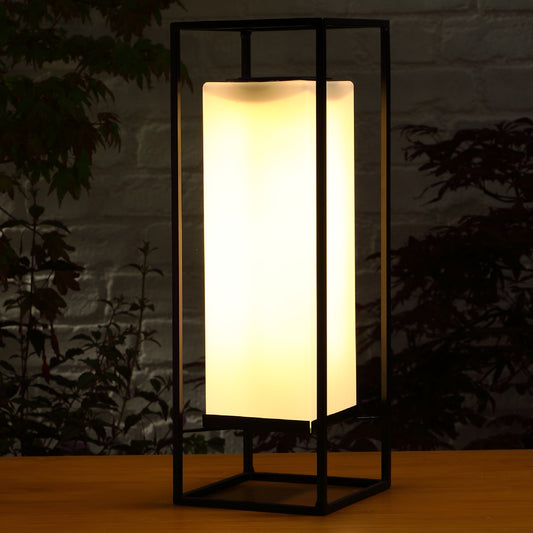 Black Metal Lamp, Solar Powered