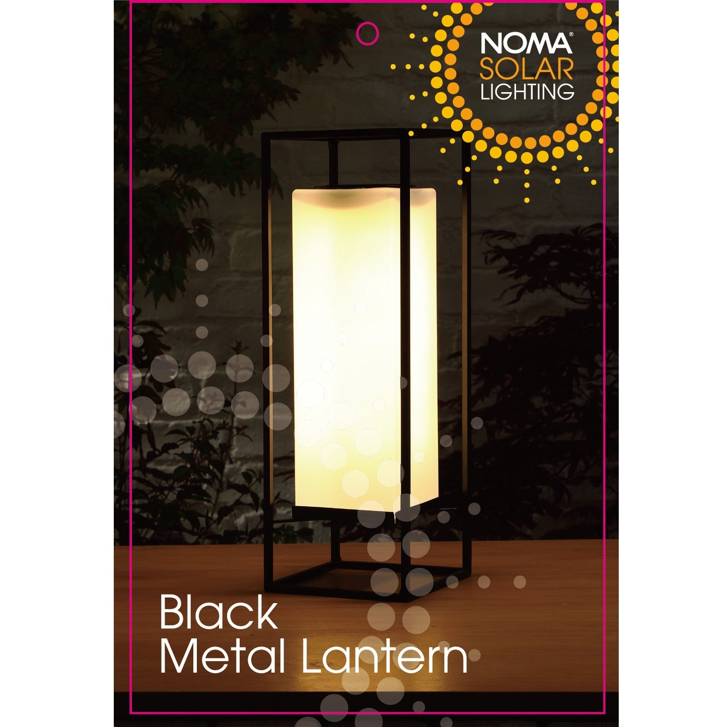 Black Metal Lamp, Solar Powered