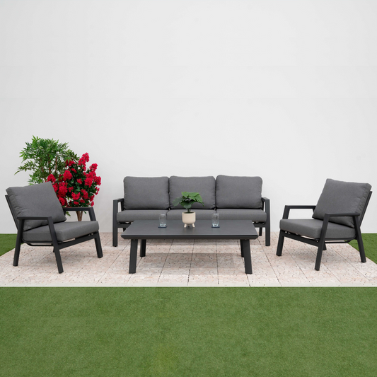 Nova - Zara 3 Seater Sofa Lounging Set with Rectangular Coffee Table, Grey