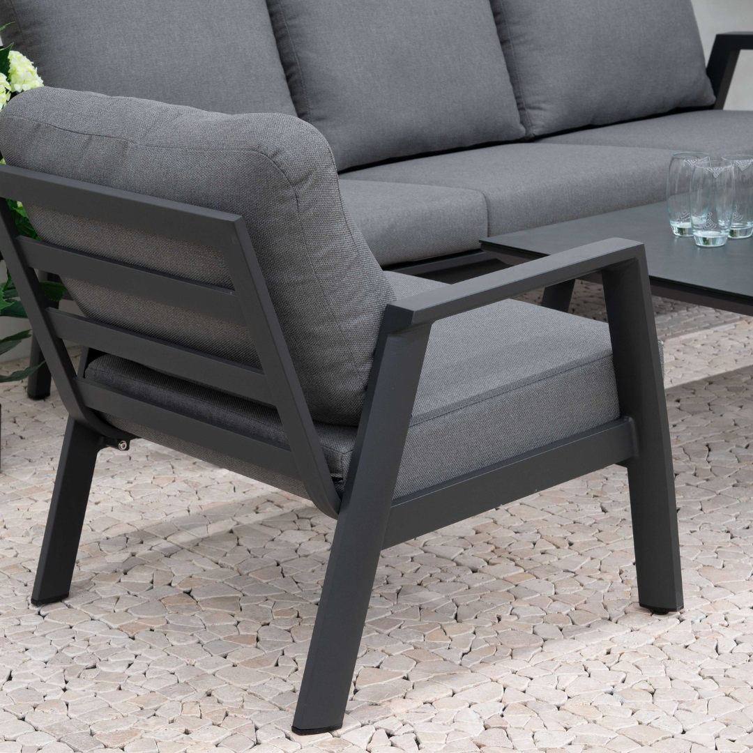 Nova - Phoenix 3 Seater Sofa Lounging Set with Rectangular Coffee Table, Grey