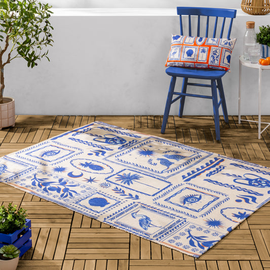 Frieze Blue Outdoor Rug 120 x 170cm