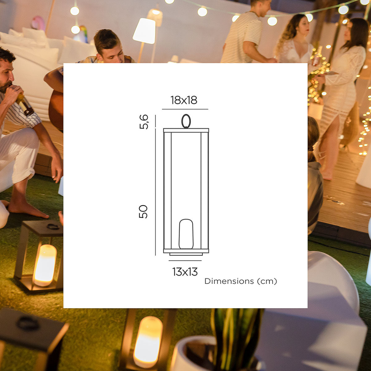 SIROCO Portable Metal Lantern, 50cm