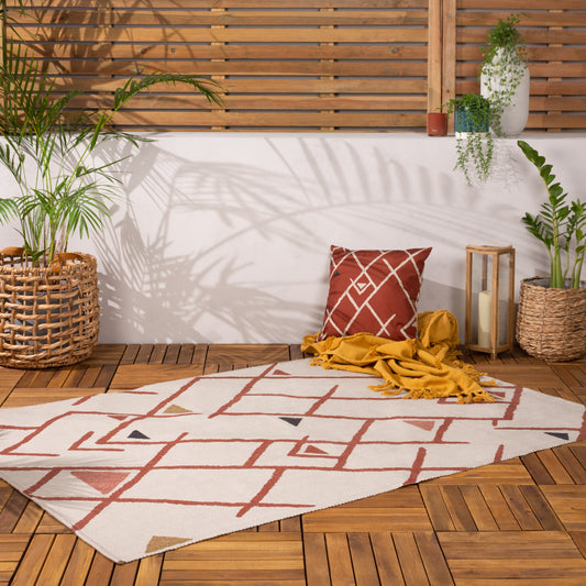 Inka Orange Brick Outdoor Rug 120 x 170cm