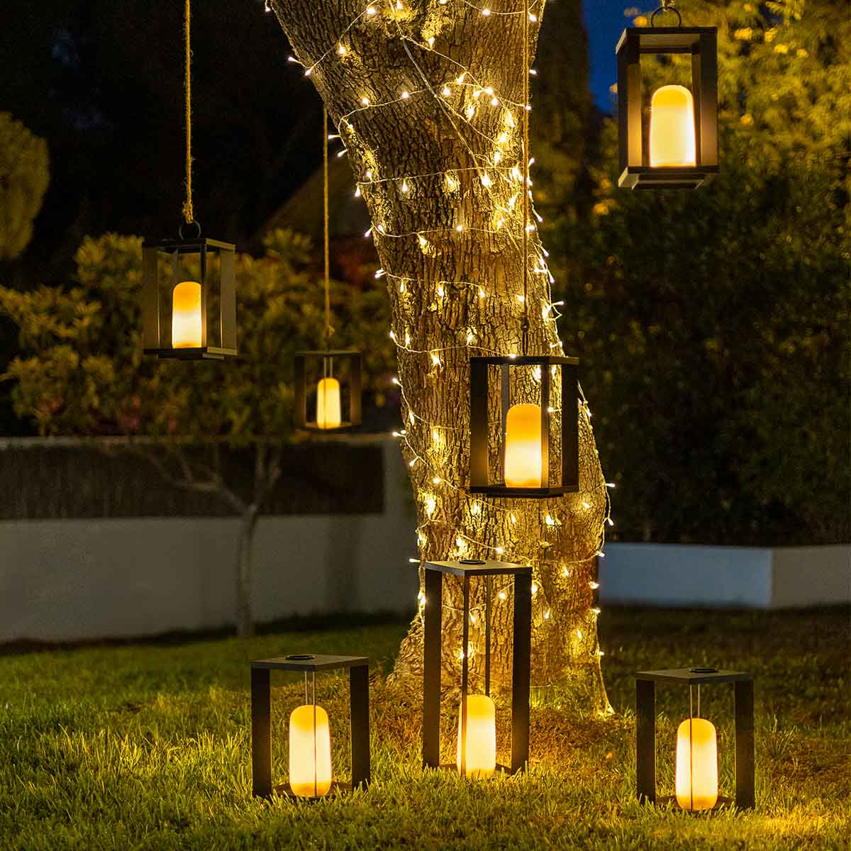 SIROCO Portable Metal Lantern, 30cm