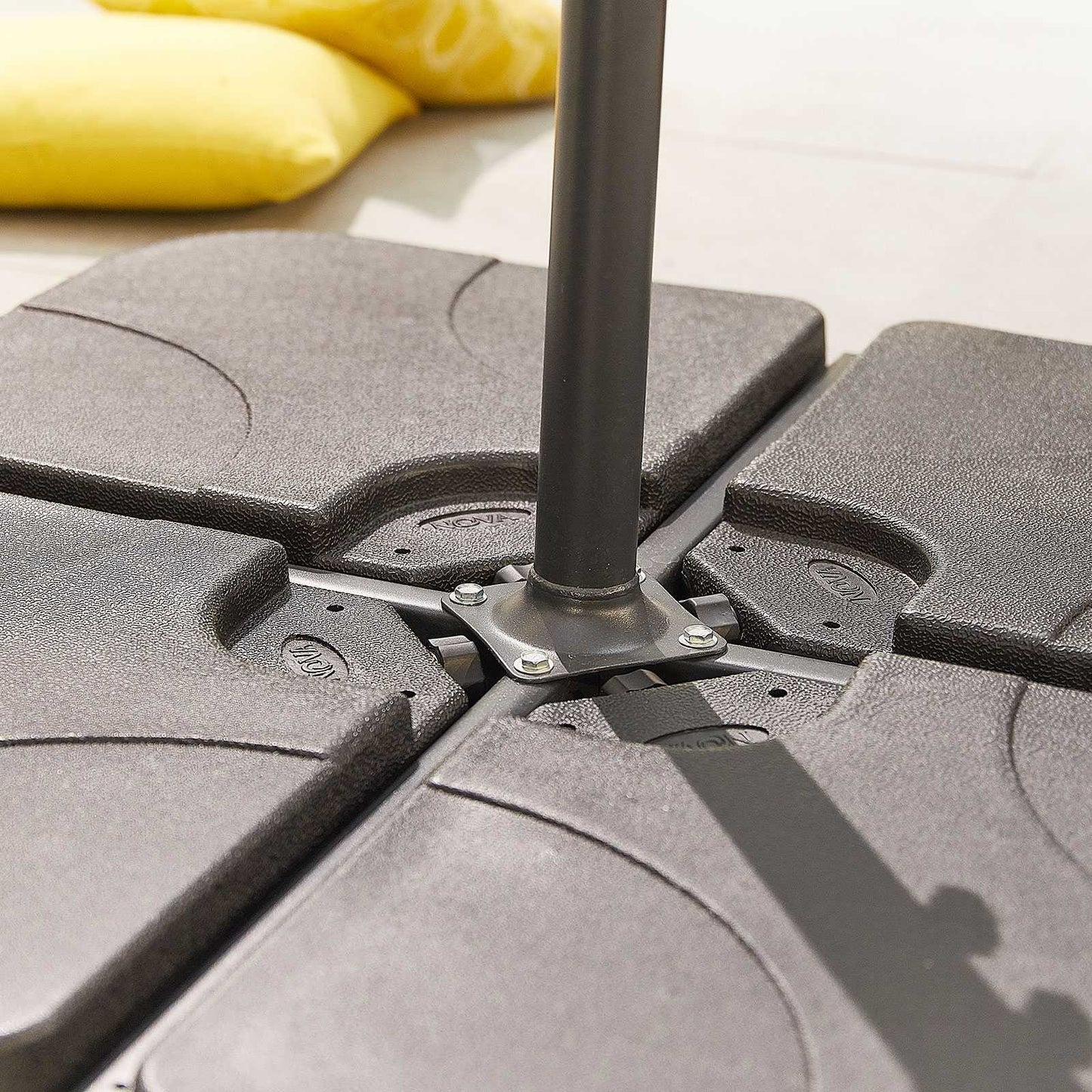 Nova - Cantilever Parasol Base - Sand & Water Fillable - 80kg Slabs
