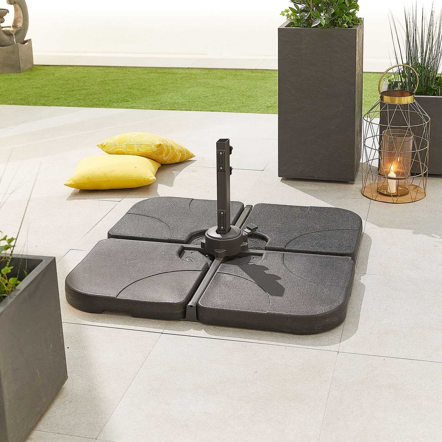 Nova - Cantilever Parasol Base - Sand & Water Fillable - 80kg Slabs