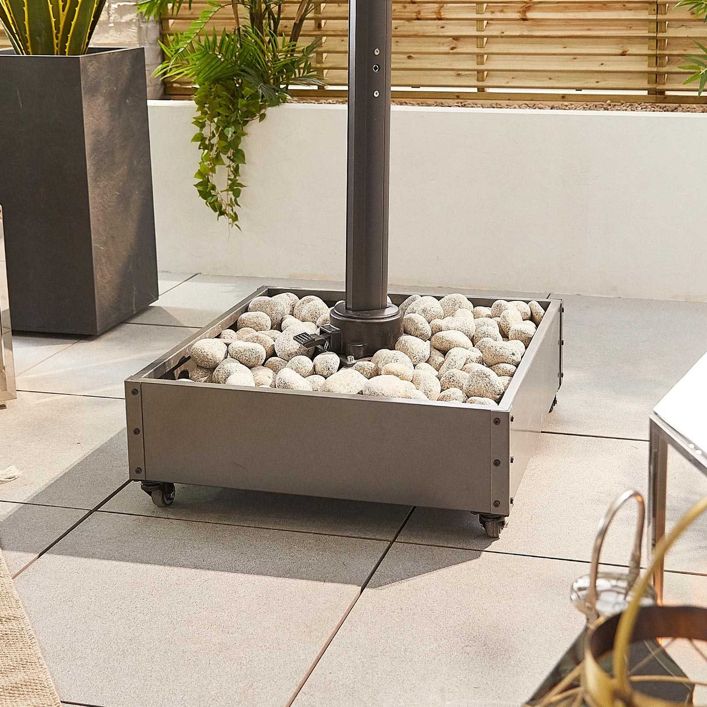 Nova - Cantilever Parasol Base - Stone Filled - Grey