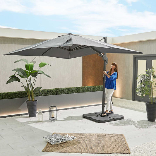 Nova - Genesis Cantilever Parasol, 3m x 2.5m, Grey