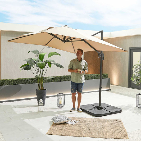 Nova - Apollo Cantilever Parasol 2.5m Square, Beige