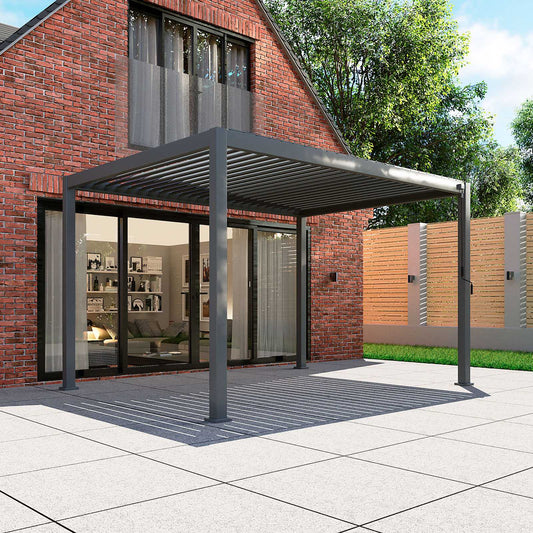 Nova - Titan Aluminium Pergola 3.6m x 3m Rectangular, Grey