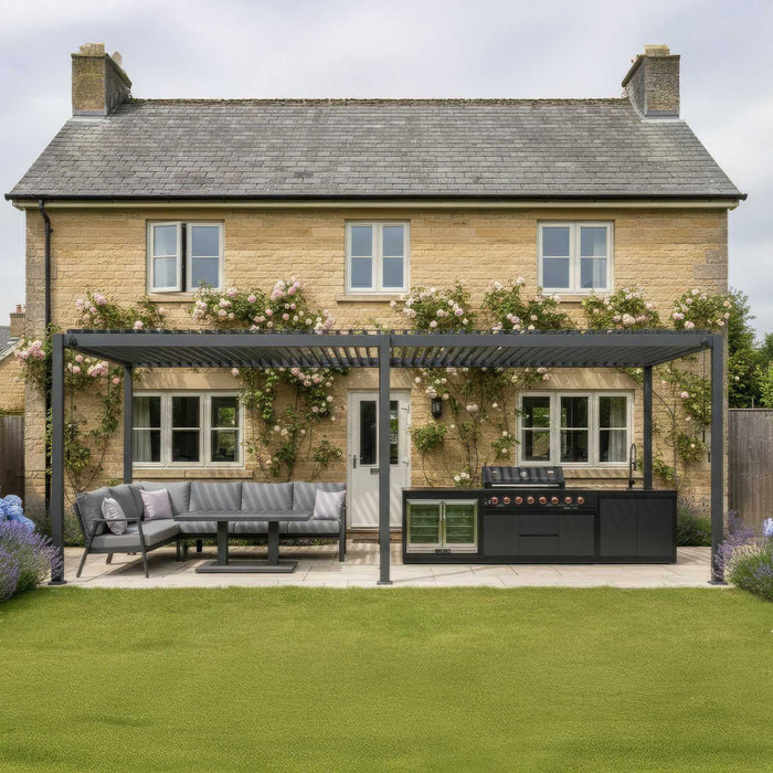 Nova - Titan Aluminium Pergola 6m x 3m, Grey