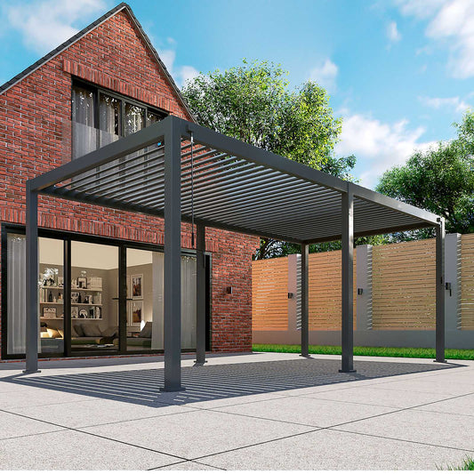 Nova - Titan Aluminium Pergola 6m x 3m, Grey