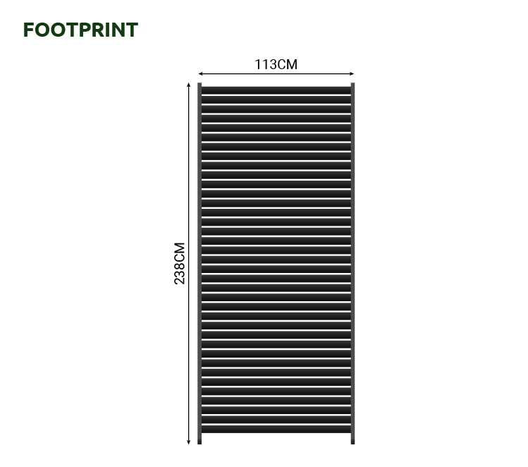 Nova - Titan Pergola Side Wall 1.2m, Grey