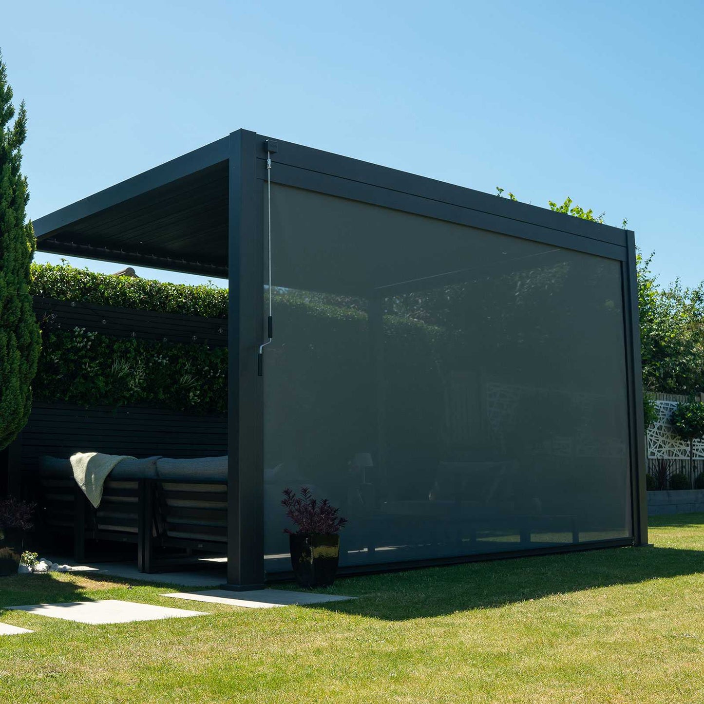 Nova - Titan 4m Pergola Pull Down Screen, Grey