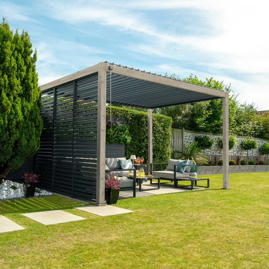 Nova - Titan Aluminium Pergola 4m x 3m, Wood Look