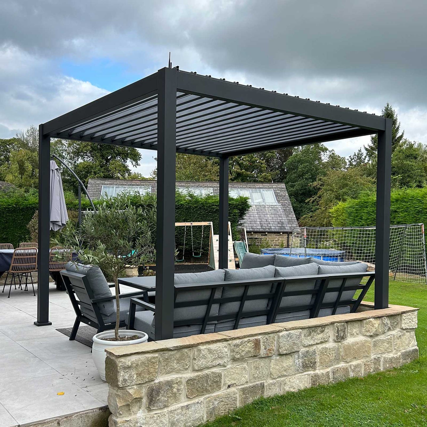 Nova - Titan LED Pergola 3m Square, Grey