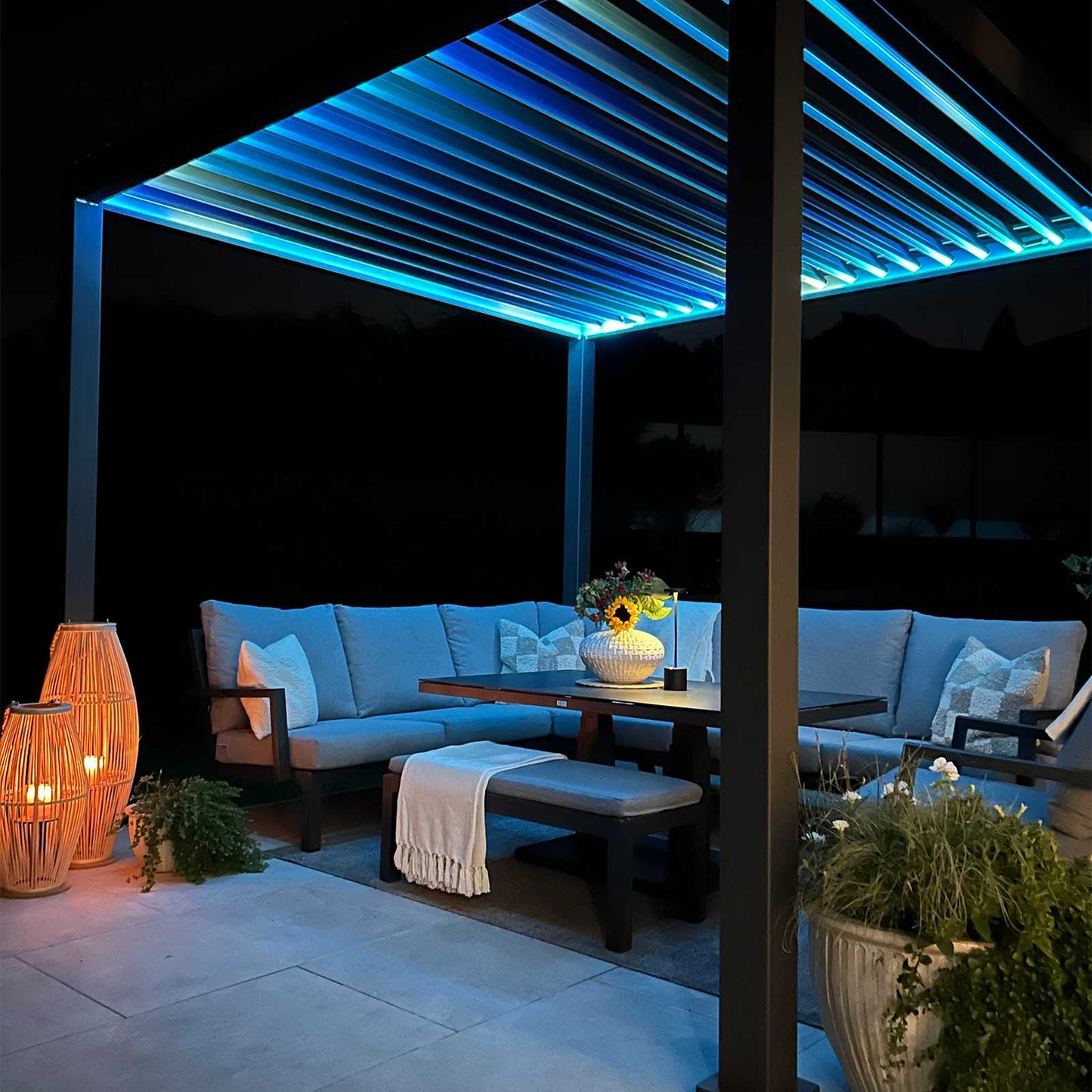Nova - Titan LED Pergola 3m Square, Grey