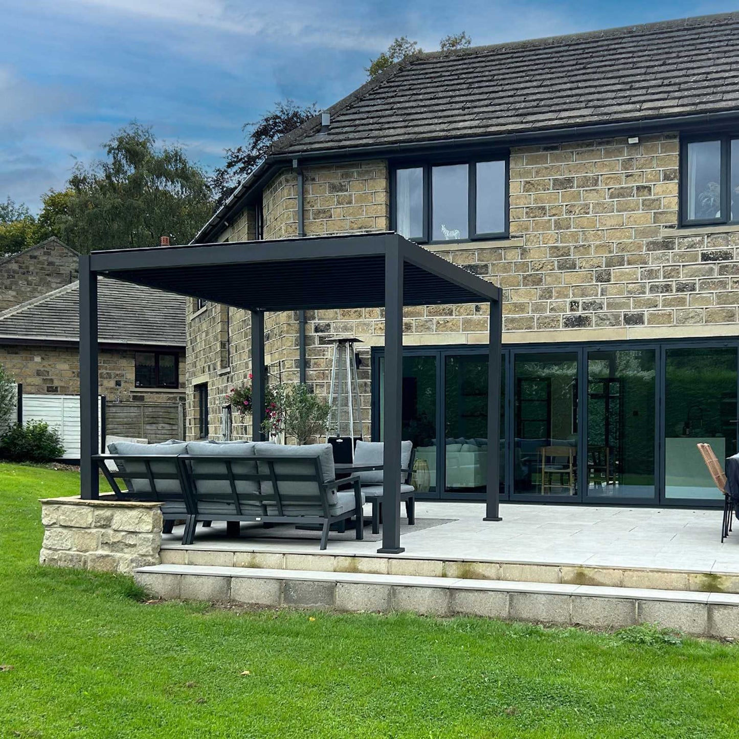 Nova - Titan LED Pergola 3m Square, Grey
