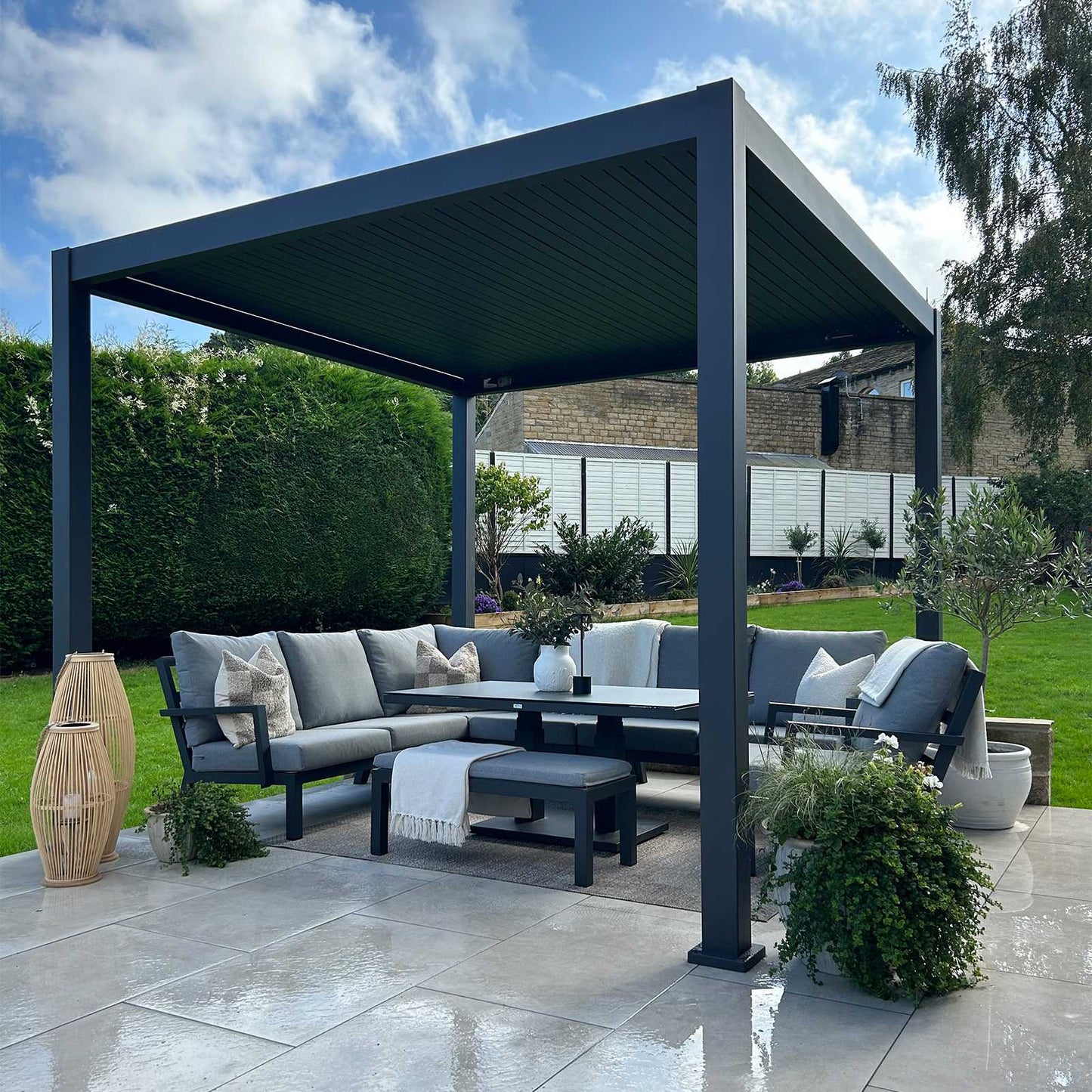 Nova - Titan LED Pergola 3m Square, Grey