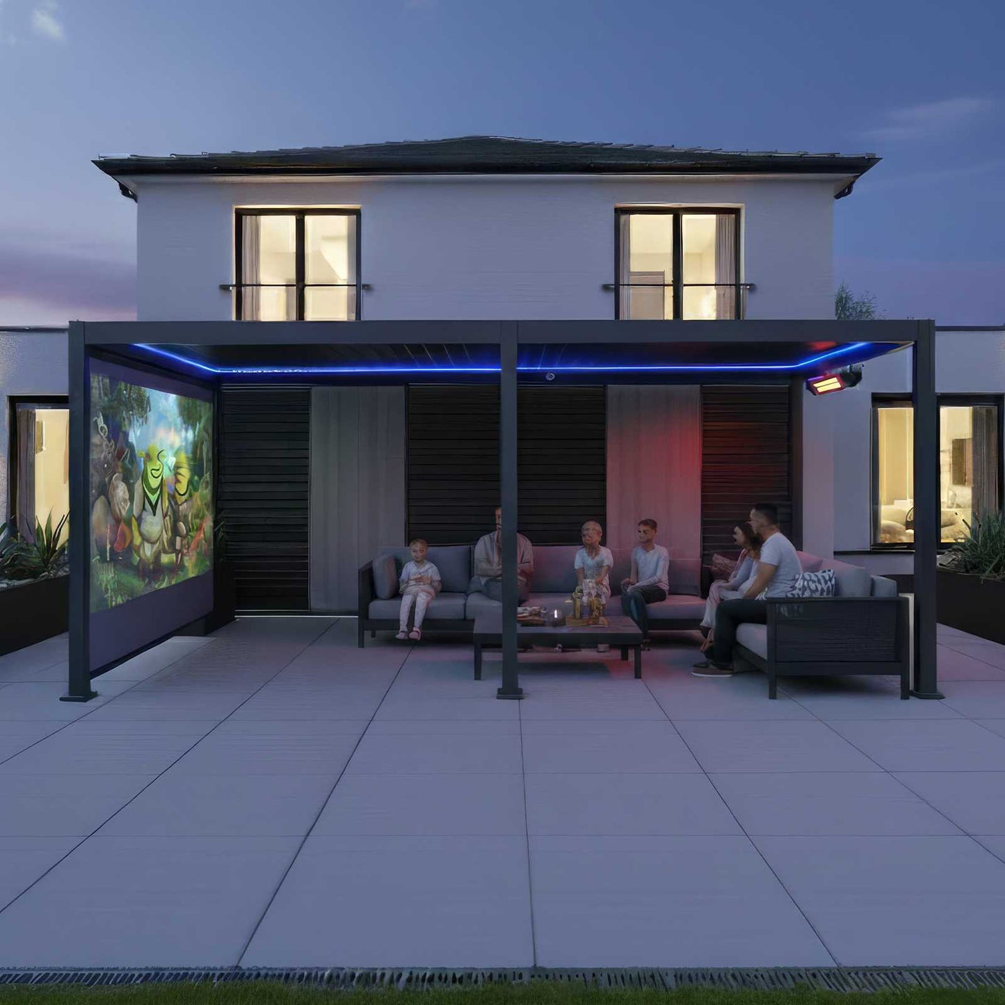 Nova - Titan LED Pergola 6m x 3m, Grey