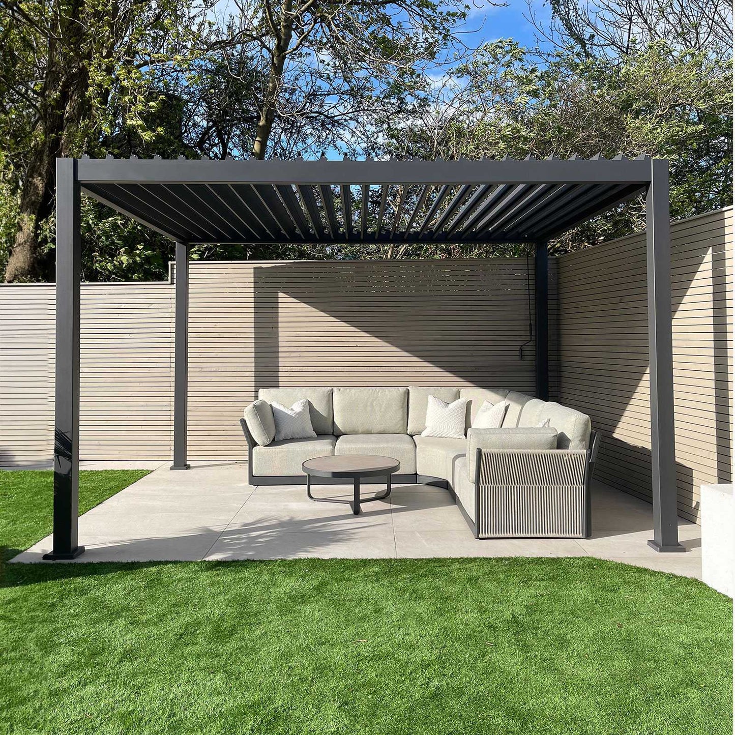 Nova - Titan Aluminium Pergola 4m x 3.6m, Grey
